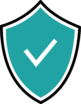 A shield icon representing security and risk free.